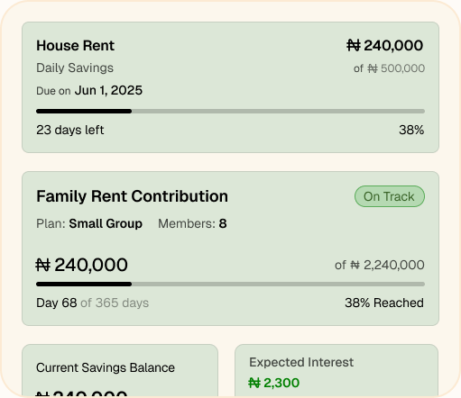 Savings product preview